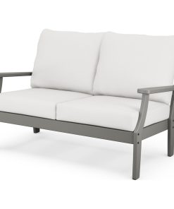 Trex Outdoor Yacht Club Deep Seating Loveseat, Stepping Stone/Textured Linen