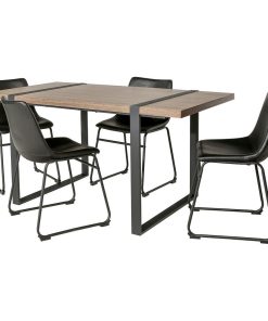 Urban Blend 5-Piece Dining Set, Driftwood/Black
