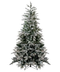 7.5' Pre-Lit Flocked Winfield Fir Artificial Christmas Tree, Clear Lights