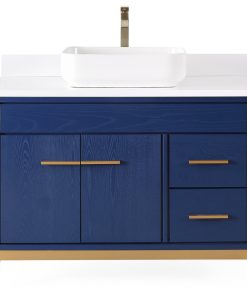 42" Tennant Brand Modern Style Blue Beatrice Vessel Sink Bathroom Vanity
