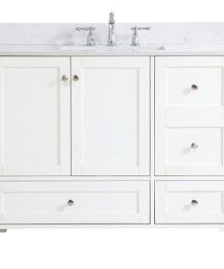 42" Single Bathroom Vanity, White With Backsplash