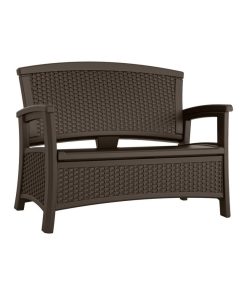 Wicker Storage Bench, Brown