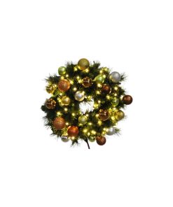 5' Pre-Lit Warm White Sequoia Wreath Decorated With The Woodland Ornament