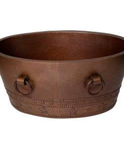 30" Oval Double Wall Hammered Copper Cooler