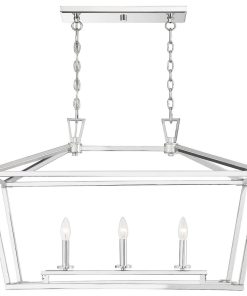 Townsend 3-Light Trestle Chandelier, Polished Nickel