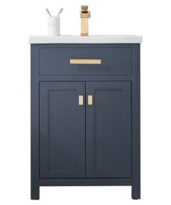 24" Single Vanity With Double Door Without Faucet, Monarch Blue
