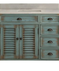 42" Distress Blue Abbeville Bathroom Sink Vanity