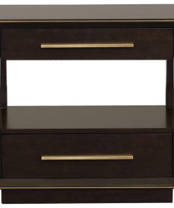 2-Drawer Nightstand, Smoked Peppercorn
