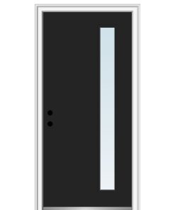 36 in.x80 in. 1 Lite Clear Right-Hand Inswing Painted Fiberglass Smooth Door