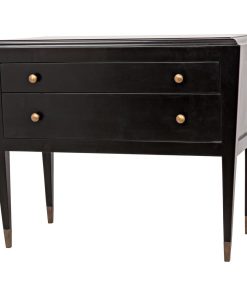 34.5" Chest Dresser Solid Mahogany Wood Charcoal Black Finish Classic