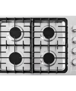 30 in. Luxury Gas Cooktop in Stainless Steel with 4 Italian Burners Easy Clean
