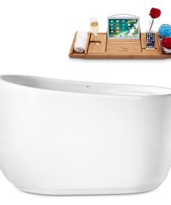 51" Streamline Freestanding Tub and Tray With Internal Drain