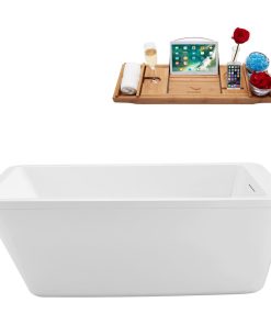 60" Streamline N250BGL Freestanding Tub and Tray With Internal Drain