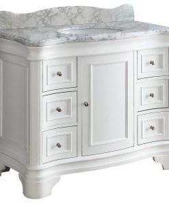 42" Benton Sesto White Vanity, With Backsplash