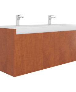 Village 48" Bathroom Vanity With Ceramic Sink, Autumn Glow