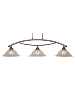 Toltec Lighting 873-BRZ-53613 Bow - Three Light Billiard