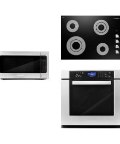 3-Piece 30" Electric Cooktop 24.4" Countertop Microwave 30" Electric Wall Oven