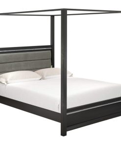 3-Piece Denali Bedroom Set-A Bed Frame and 2 Bedroom Nightstands-brushed Gray