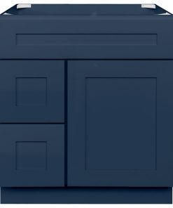 30" Vanity Sink Base Cabinet With Left Drawers Danbury Blue by LessCare