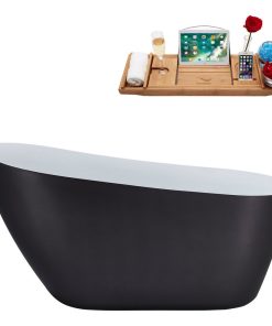 59" Streamline N292BNK Freestanding Tub and Tray with Internal Drain