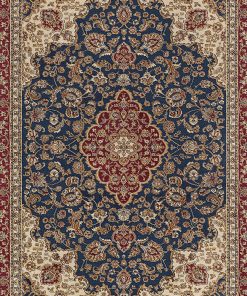 Traditional Area Rug, Smooth Polypropylene With Unique Oriental Pattern, Navy