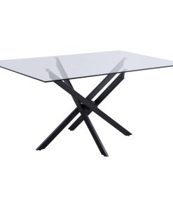 Xander Dining Table, Matte Black Legs, Rectangular Top