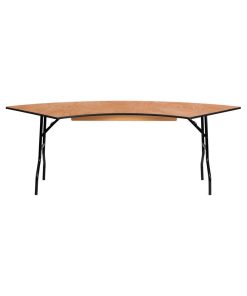 7.25'.x2.5'. Serpentine Wood Folding Banquet Table