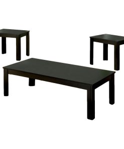 3 Piece Melamine Square Table Set, Black