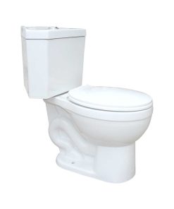 Troyt Corner 2-Piece 0.8 GPF/1.6 GPF WaterSense Dual Flush Round Toilet in White