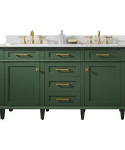 60" Double Sink Vanity Cabinet, Vogue Green