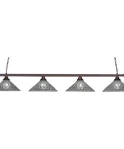 Toltec Lighting 804-BRZ-411 Billiard - Four Light Island
