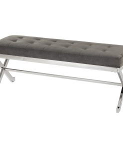 Uttermost Bijou Gray Fabric Bench