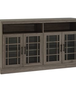 58" Classic Glass Door TV Console, Slate Gray