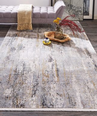 Weave & Wander Lindstra Gradient Watercolor Rug, Ivory/Gray, 11'6"x14'6"