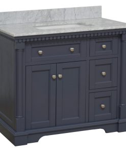 Sydney 36" Bathroom Vanity, Marine Gray, Carrara Marble