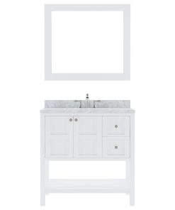 Winterfell 36" Single Bathroom Vanity Set, White, Brushed Nickel Faucet