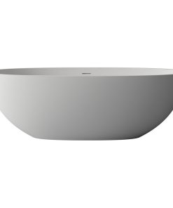 69" Solid Surface Freestanding Non-Whirlpool Soaking Bathtub, White