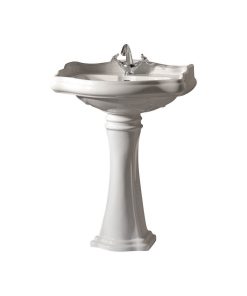 WS Bath Collections Retro Pedestal Sink with One Faucet Hole