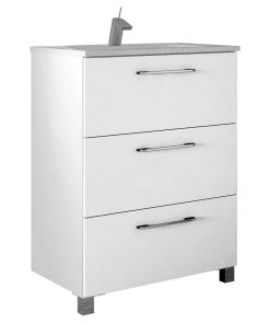 24" Modern Bathroom Vanity Set, Nexo Glossy White Lacquered, 24x33x18