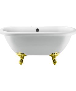 67" Streamline N1121GLD-BL Clawfoot Tub and Tray With External Drain