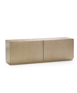 The Low Down Contemporary Taupe Silver Leaf Media Cabinet