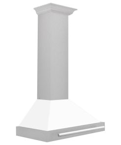 30" DuraSnow Stainless Steel Range Hood, Stainless Steel Handle, White Matte
