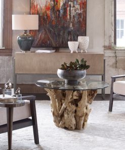 Uttermost Driftwood Glass Top Cocktail Table