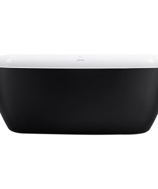 59" Acrylic Roll-Top Flatbottom Non-Whirlpool Bathtub, Black