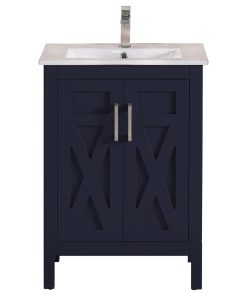 24" Vanity With Mirror, Marine Blue