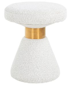 White Boucl?Hourglass Pouf | OROA Tribe