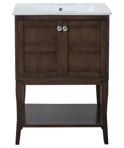 2 Doors Cabinet 24" X 18" X 34" , Antique Coffee