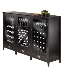 Winsome Bordeaux 3 Piece Modular Wine Rack Cabinet Set in Espresso