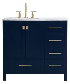 36 Inch Single Bathroom Vanity In Blue