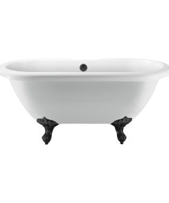 67" Streamline N1121BL-BL Clawfoot Tub and Tray With External Drain